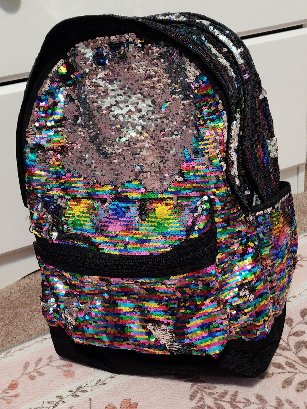 Victoria's Secret Rainbow Sequin Backpack Bag - Picture 5 of 7
